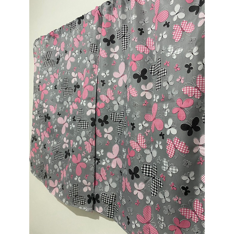 Cortina para Vitro 2,00 x 1,40 Oxford estampado Borboleta, sem ilhós em Oferta na Shopee