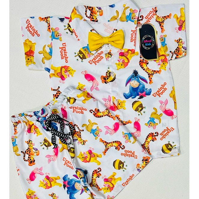 MAURICINHO TEMÁTICO URSINHO POOH ROUPA INFANTIL MENINO em Oferta na Shopee