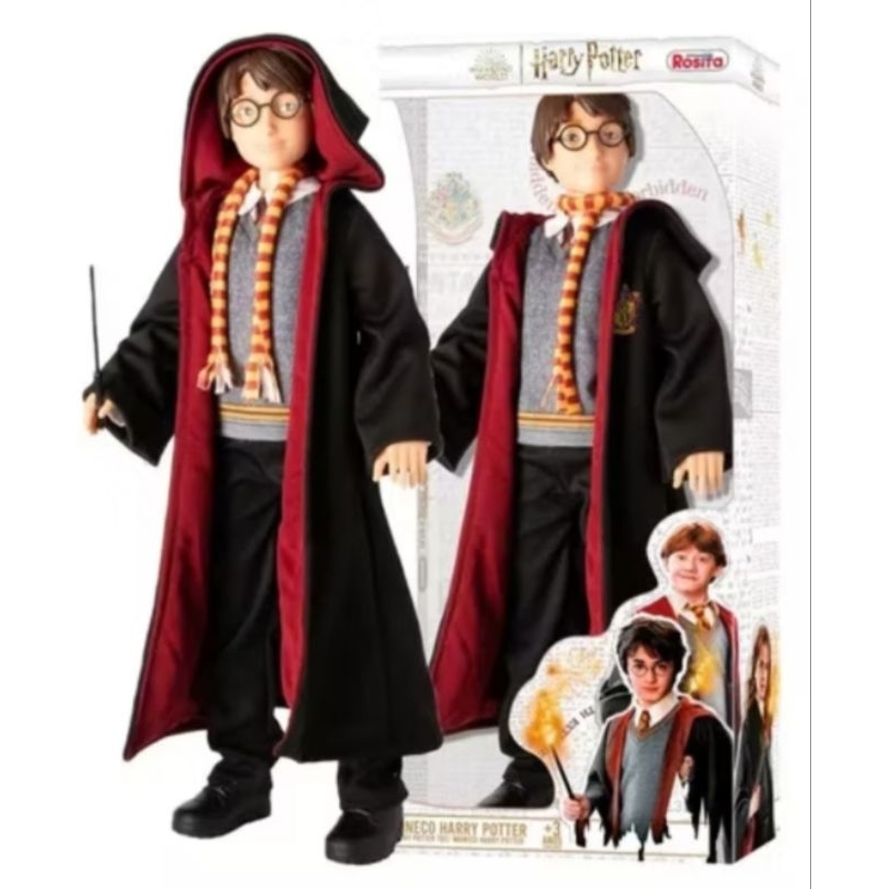 boneco 1/4 harry potter 45cm roupas em tecido action figure filme bruxo bruxinho neca mcfarlane mimo magia brinquedo