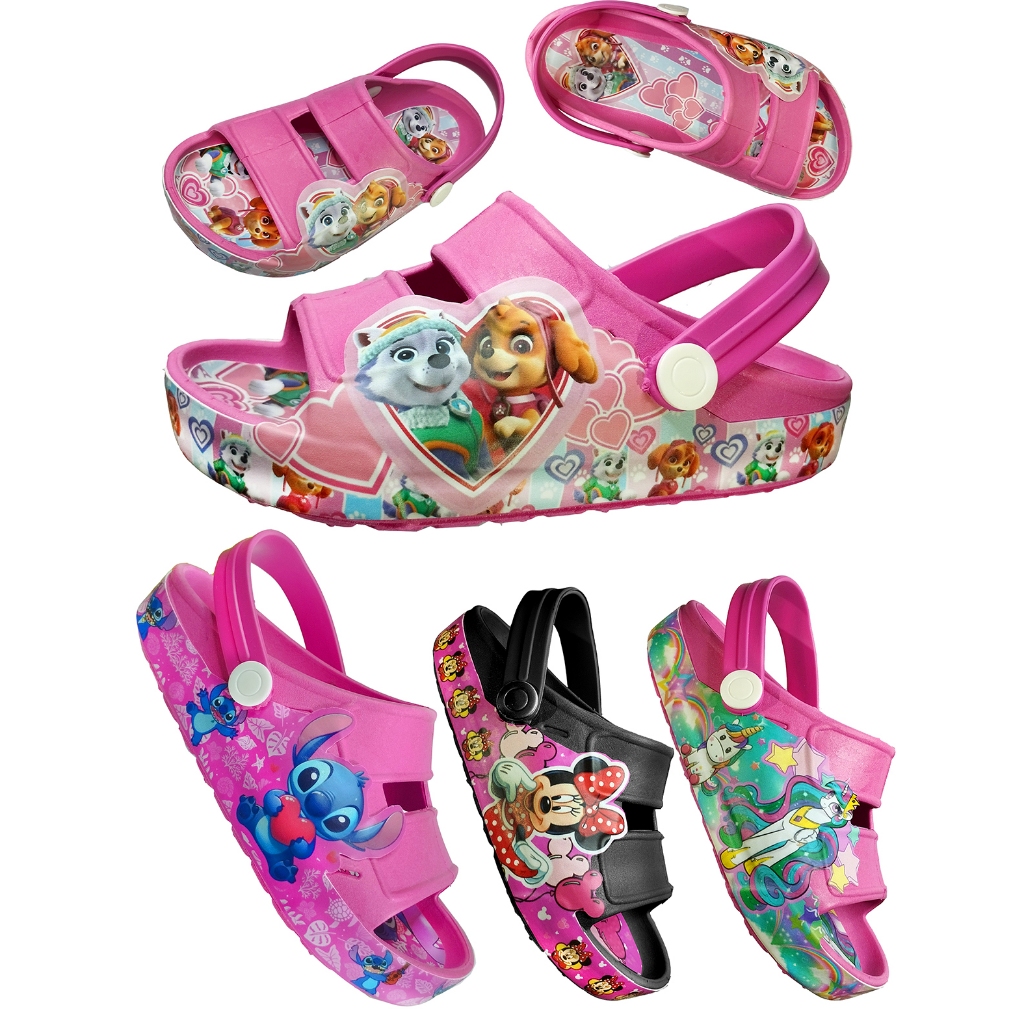 Sandália Pro Infantil Menina Babuche Papete Chinelo Confortável personagens unicórnio Desenhos