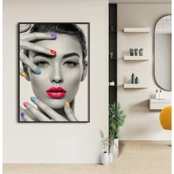 Quadro Para Salão De Beleza Quadro Decorativo Estetica Quadro Manicure Mulher Unhas Coloridas