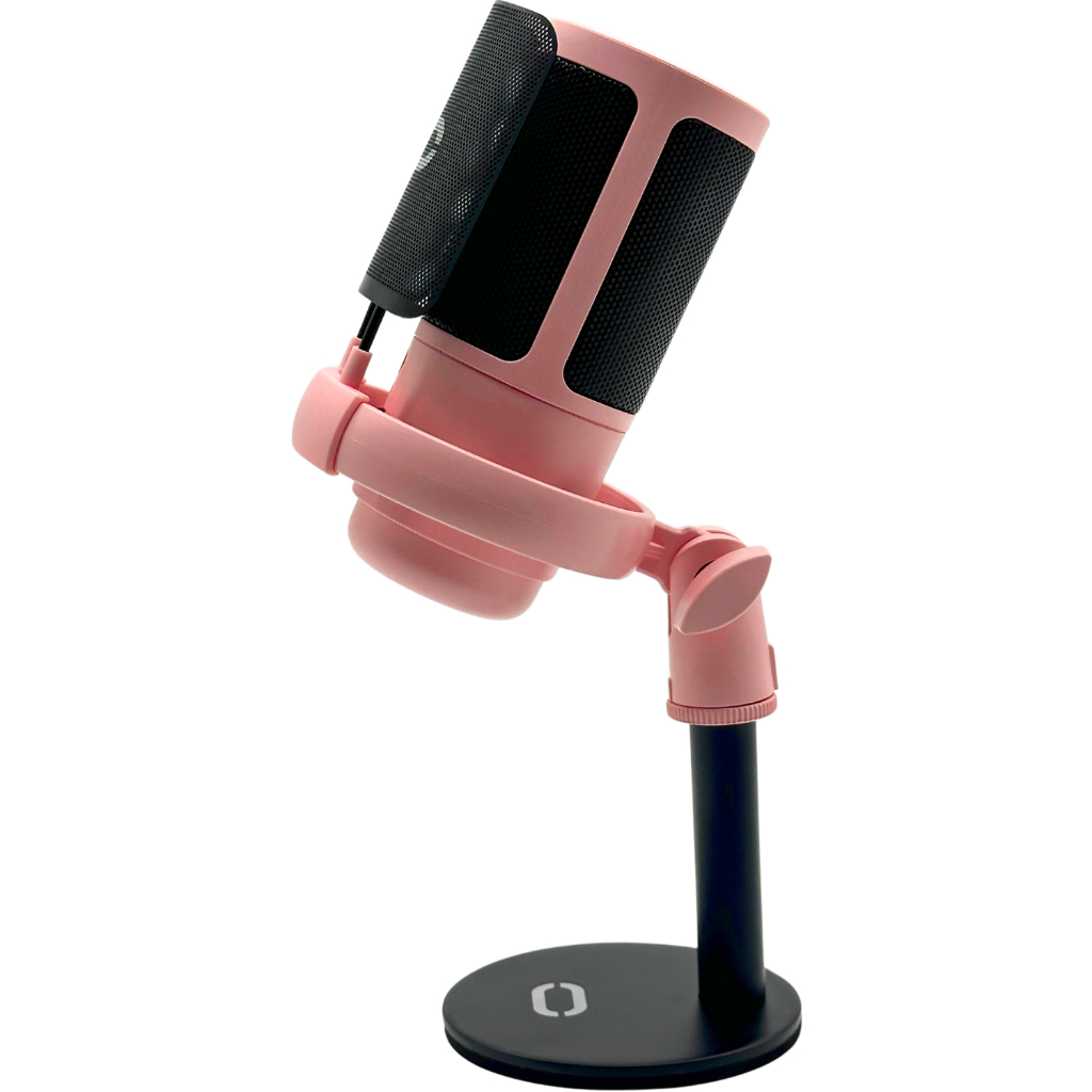 Microfone Gamer RGB Condensador USB Rosa, Captação Direcional e Iluminação Personalizável