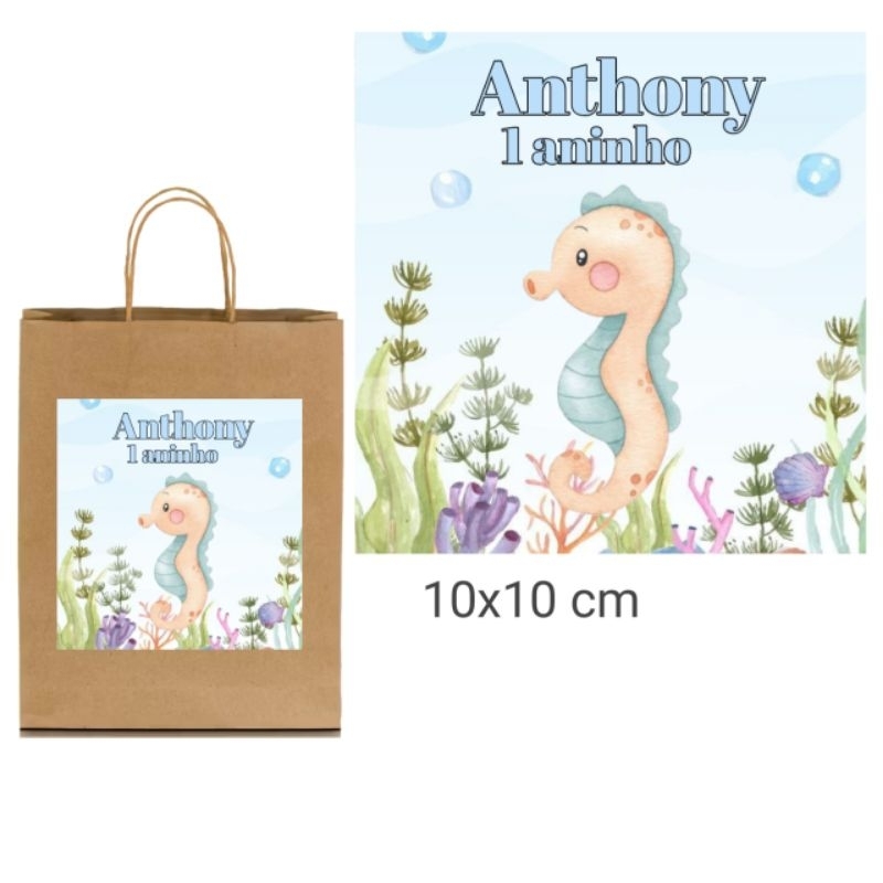Rótulos Adesivos para Sacola Kraft tamanho 10x10 personalizados | Fazemos qualquer tema | lembrancinhas |aniversário