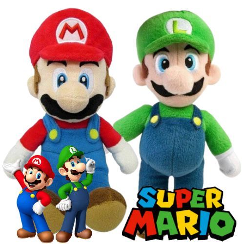 Pelúcia Super Mario Bros Luigi Mario 27cm Ideal Nintendo Seguro Confortável Inspira Decoração