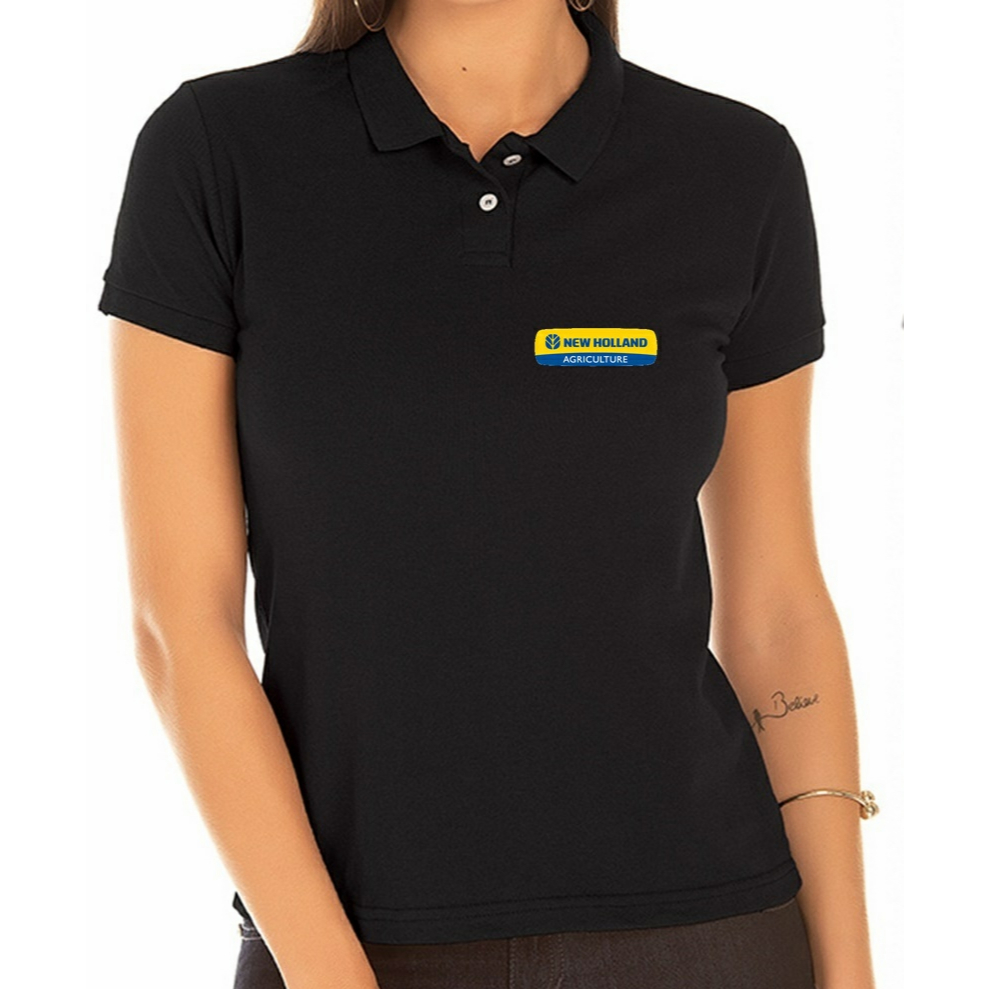 CAMISA POLO FEMININO MONTADORA NEW HOLLAND BORDADO