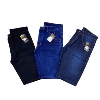 BERMUDA JEANS MASCULINA LISA - KIT COM 3 BERMUDAS MASCULINAS - Entrega Imediata