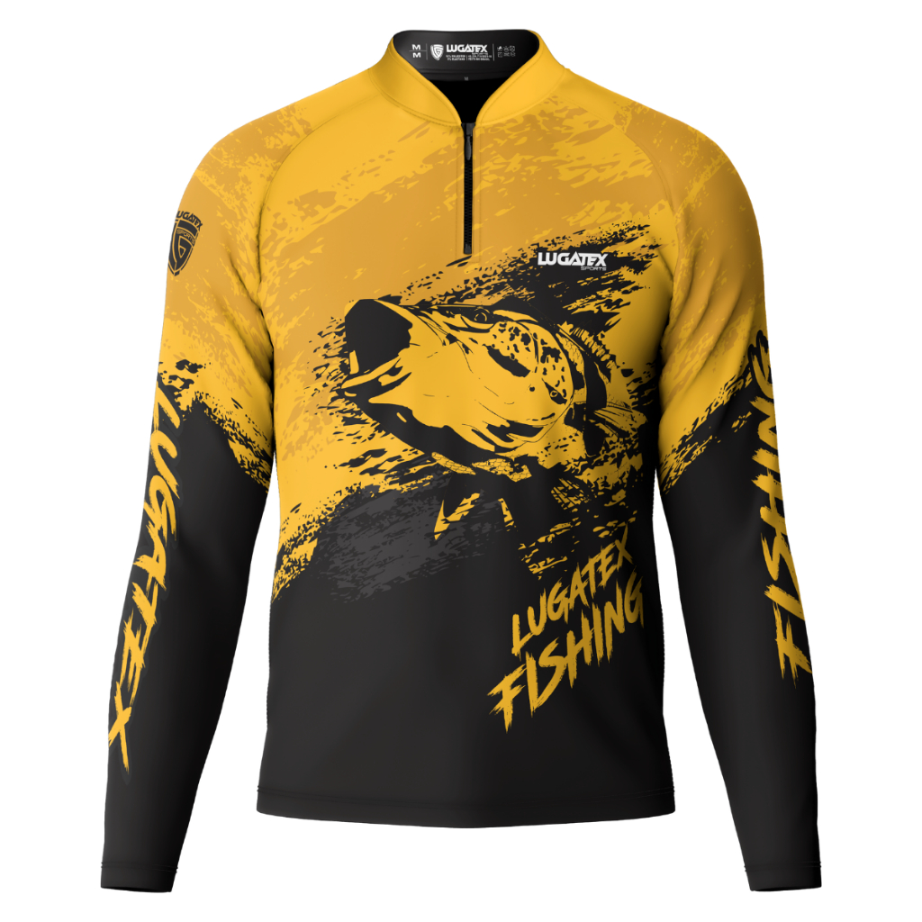 Camisa De Pesca Amarela Tucunaré Com Proteção Solar UV+50 em Oferta na Shopee