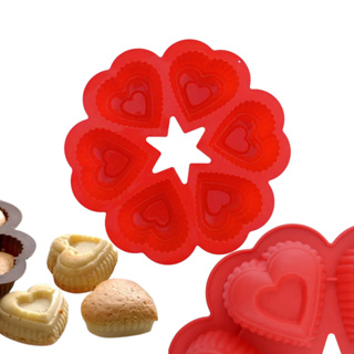 Assadeira Forma de Bolo De Silicone Para Bolo cupcake formato coração airfyer forno Microondas em Oferta na Shopee
