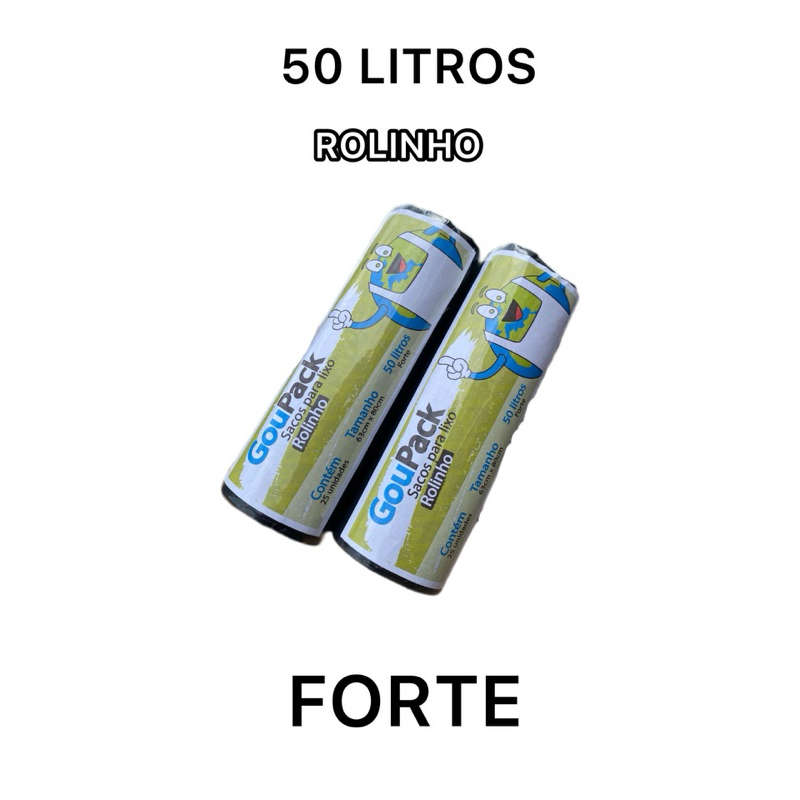 SACOS PARA LIXO 50 LITROS FORTE ROLINHO - 25 UNIDADES em Oferta na Shopee