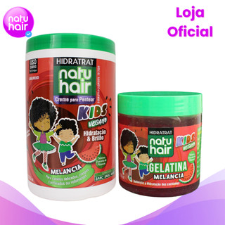 Kit Creme para Pentear Melancia 1Kg + Gelatina de Melancia Natuhair 500g