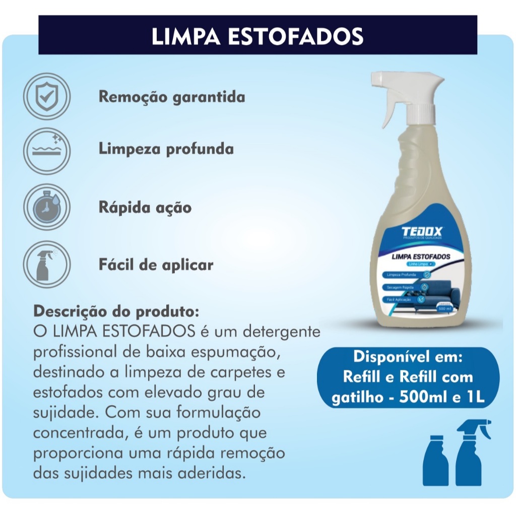 Limpa Estofado c/ Gatilho 500ml  - TEDOX