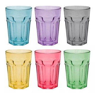 Jogo De Copos De Vidro Boston Colorido 450ml Casambiente em Oferta na Shopee