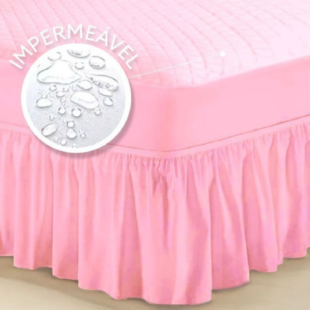 Conjunto Capa para Colchão Impermeável Matelada Casal + Saia box Casal