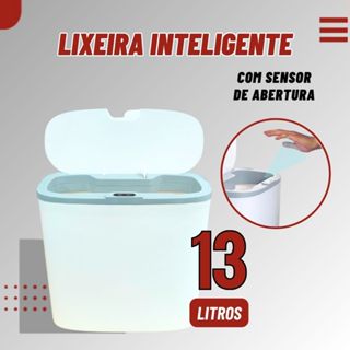 Lixeira Inteligente com Sensor Automático 13 Litros Banheiro Cozinha em Oferta na Shopee