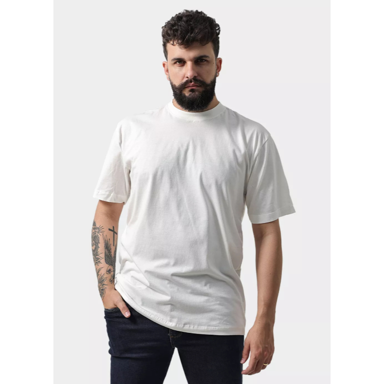 Camiseta Oversized Streetwear Masculina 100% Algodão 30.1 Padrão Americano