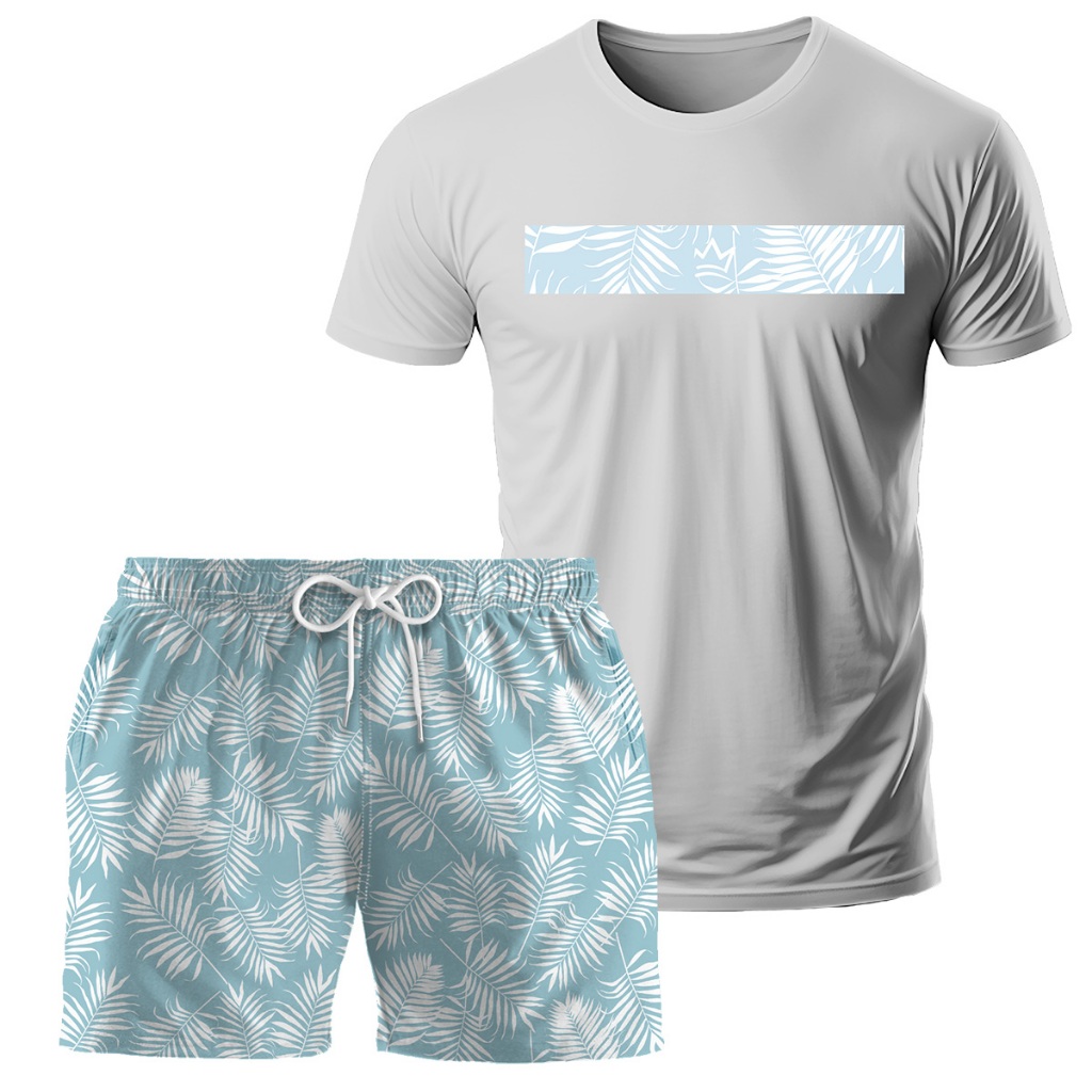 Kit Camiseta Algodão e Short Tactel Conjunto Dulk Masculino Moda Praia em Oferta na Shopee