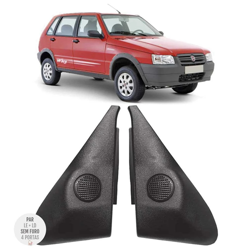 Par Acabamento interno retrovisor Uno Flex 2004 até 2013 4 portas S/ furo