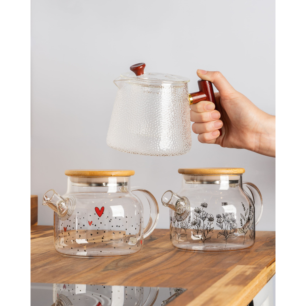 Chaleira Wolff Flor de Vidro Borossilicato 600ml - Home & Living