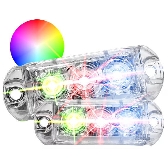 Par de Farol Strobo AJK Ritmico 6W Toca Na Batida Do Som