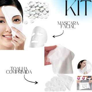 Kit 150 Máscara Facial ou Toalhas Desidratada Hidratação de Pele Compacta Comprimida