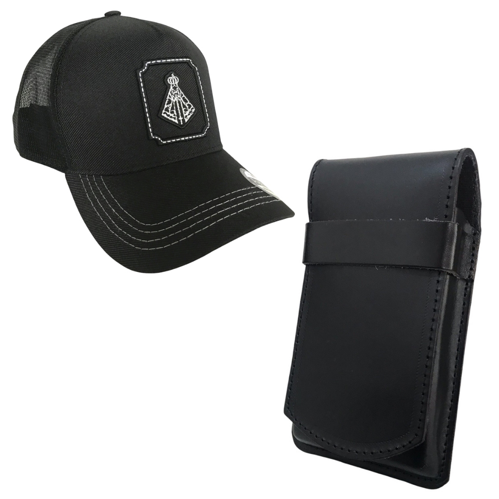 Conjunto Capinha Bainha Social Lisa Com Boné Nossa Senhora Aparecida Trucker