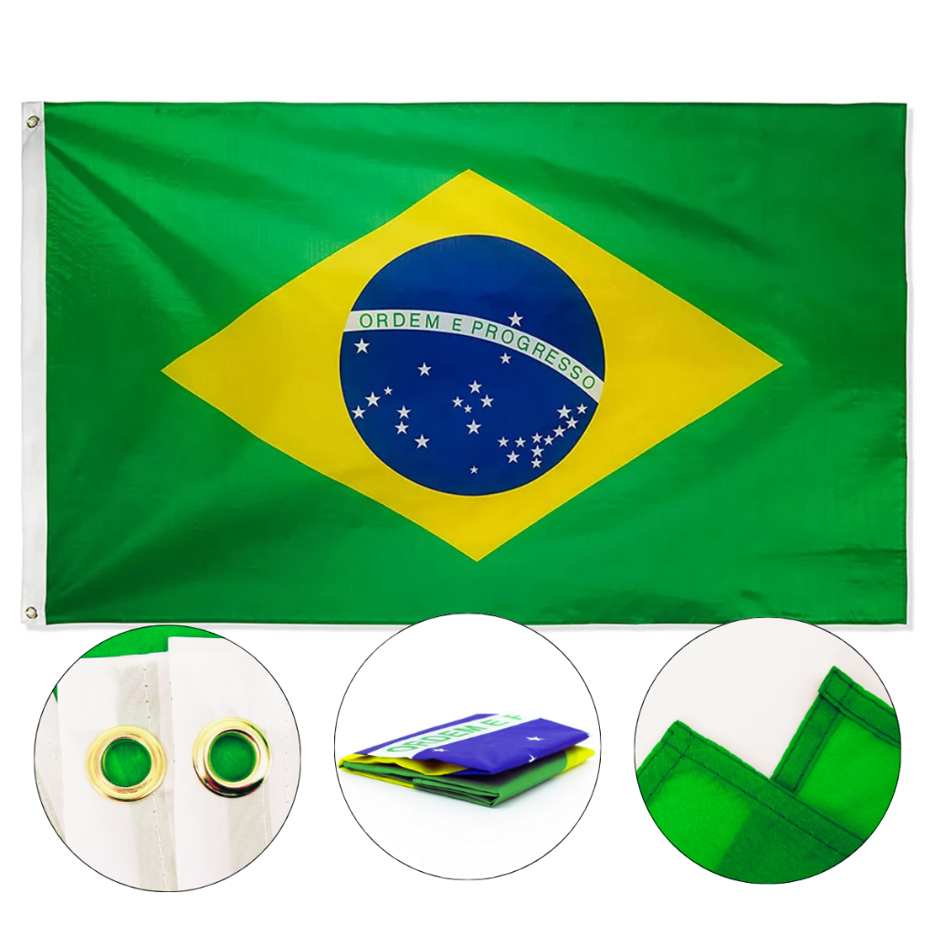 Bandeira Do Brasil Oficial Dupla Face (1,50m X 0,90cm) Premium em Oferta na Shopee