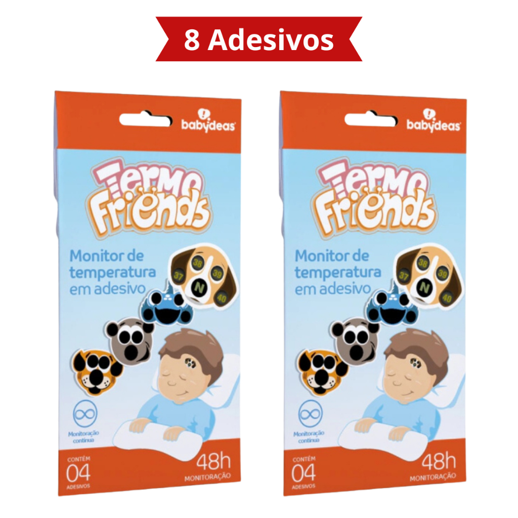 Kit Adesivo Monitor Temperatura Bebê Termômetro Infantil Febre Descartáveis - Termo Friends Babydeas em Oferta na Shopee