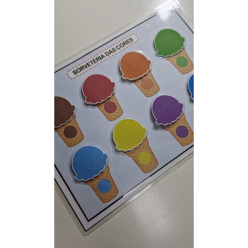 Cores - Recurso Pedagógico Sorveteria das Cores - Pareamento