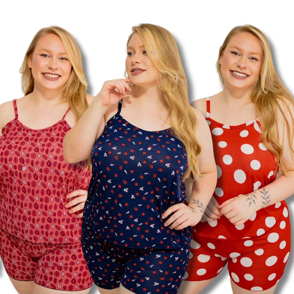 Kit 3 Baby Doll LIGANETE Plus Size Short Doll Pijama XGG Feminino Dormir Conjunto Promoção...
