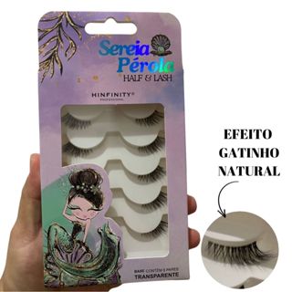Cartela com 5 Pares de Cílios Postiços Cantinho Efeito gatinho natutal Premium HINFINITY em Oferta na Shopee