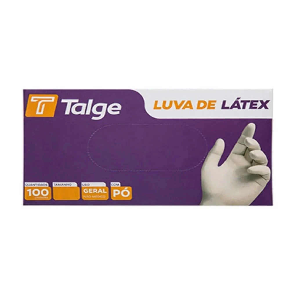 Kit 10 Luva descartável Látex com Pó 1000 Unidades Talge