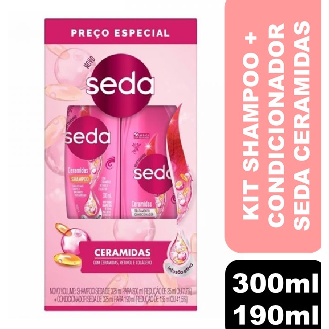 Kit Seda Ceramidas - Shampoo 300ml + Condicionador 190ml em Oferta na Shopee