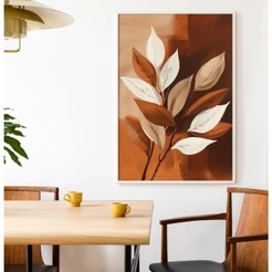 Quadro Decorativo Sala Com Moldura E Vidro Folhagem Terracota Quadros Decorativos Abstrato Sala
