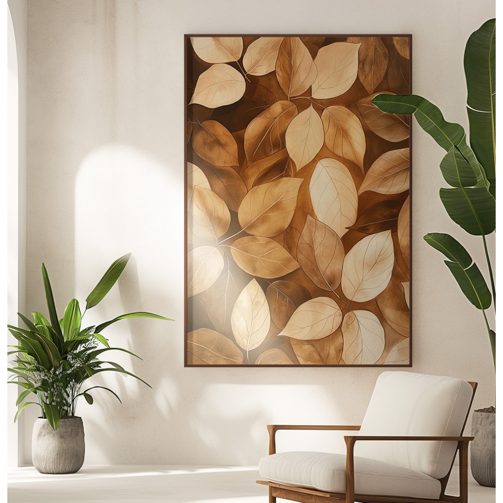 Quadro Folhagem Quadro Com Moldura E Vidro Quadro Decorativo Sala Quadro Quarto Folhas De Outono