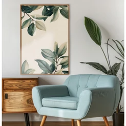 Quadro Decorativo Sala Com Moldura Folhagem Folhas Verdes Quadro Com Moldura Para Sala Grande