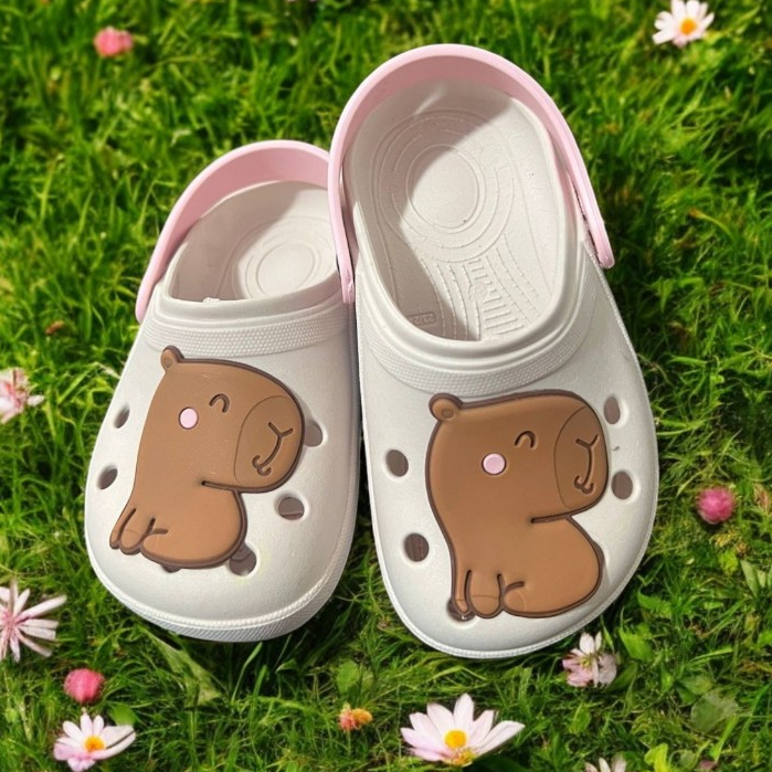 Babuche Capivara Sandália Capybara Infantil Feminino Modinha Leve Confortável Escolar Para o Verão
