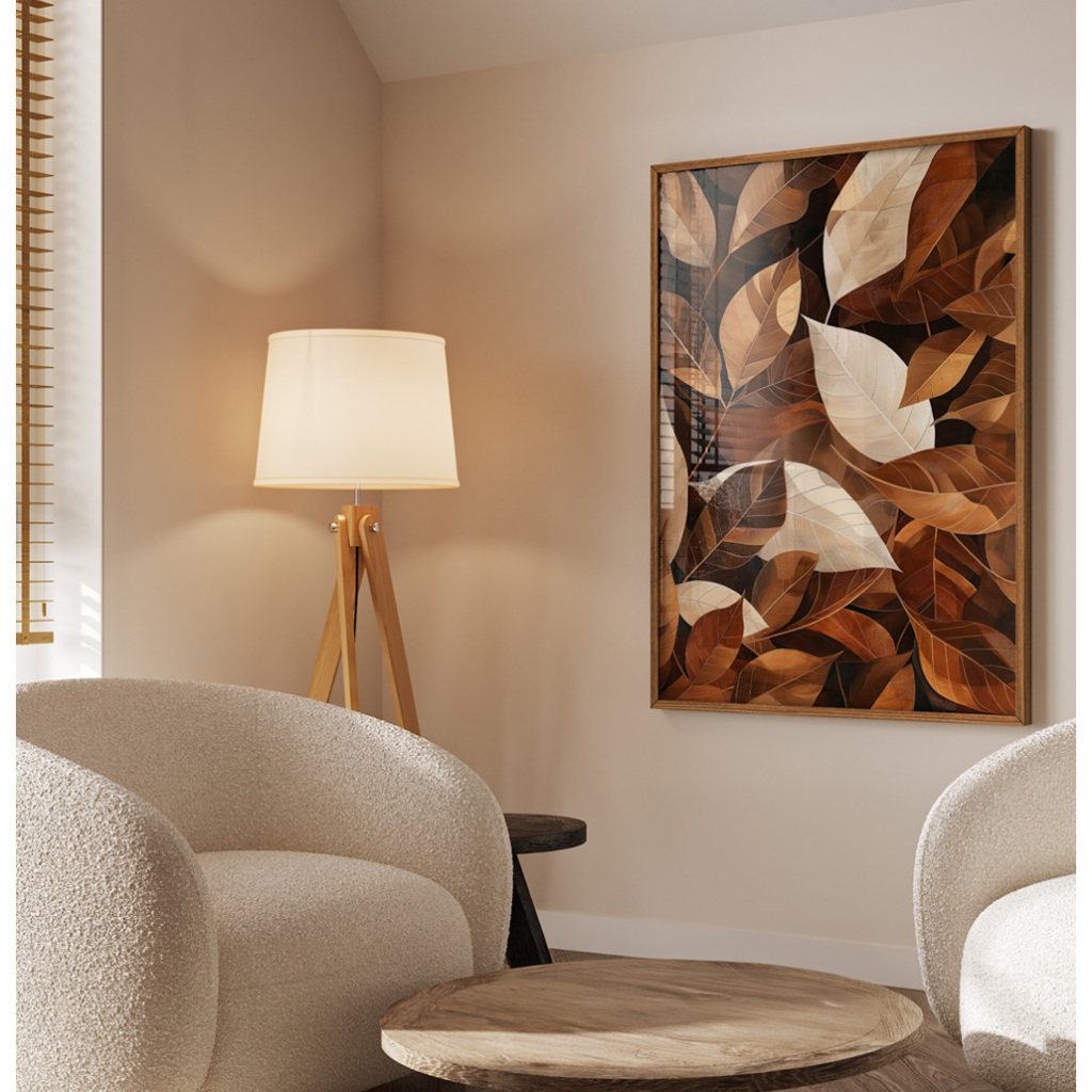 Quadro Folhagem Com Moldura E Vidro Quadro Decorativo Sala Grande Quadro Quarto