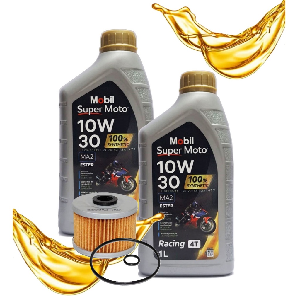 Troca de Óleo Cb 300f Twister / Xre 300 Sahara Mobil 100% Sintético 10w30 2 Litros + Filtro em Oferta na Shopee