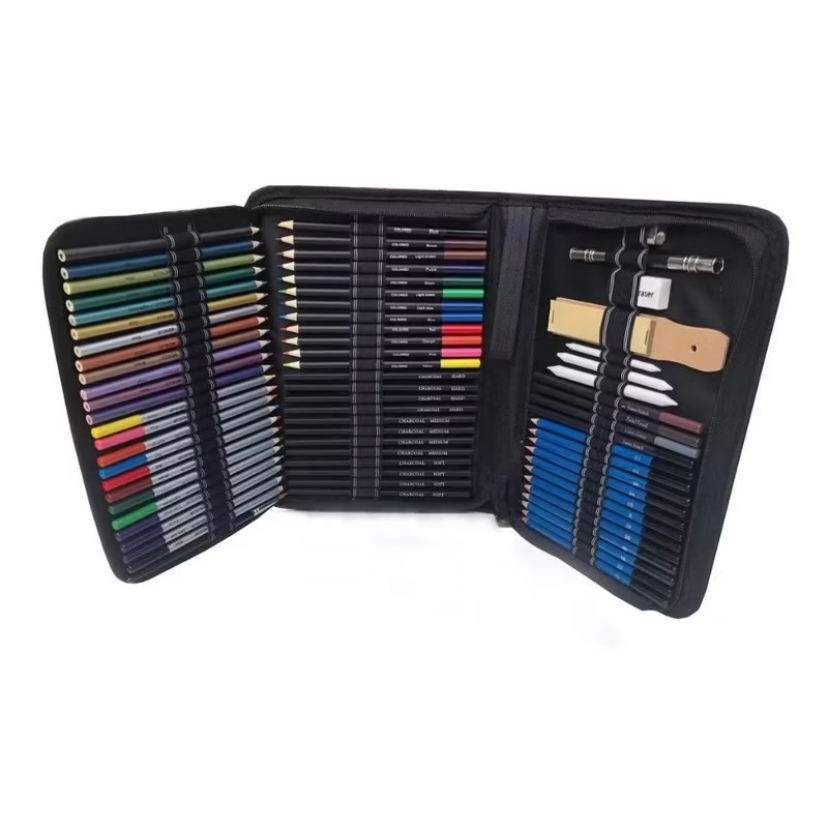 Kit Profissional De Lápis Para Desenho 72 Peças Com Estojo em Oferta na Shopee