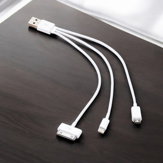 Cabo 3 Conectores 3 Entradas Micro UBS USB-C 30 Pinos