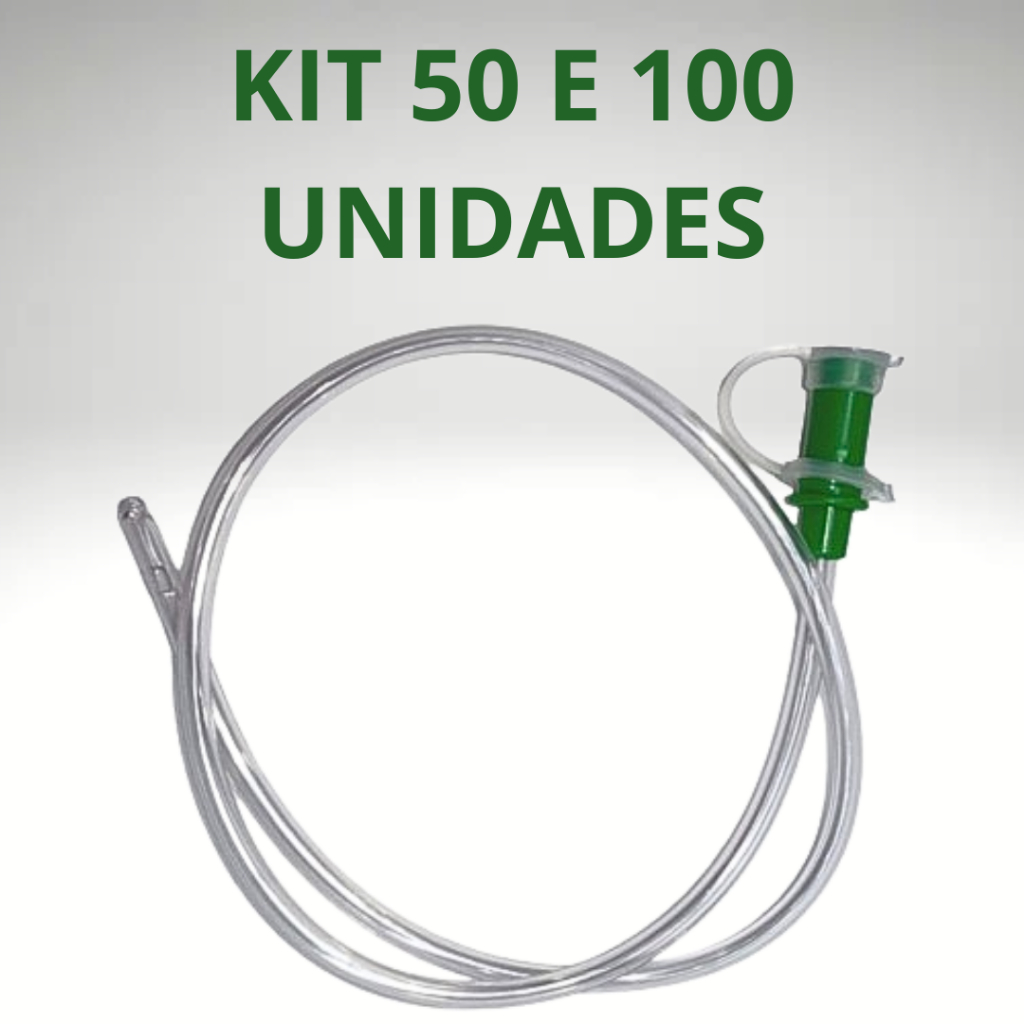 Sonda Uretral Nº12 Siliconada Kit Com 50 e 100 Unidades