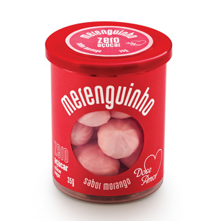 Merenguinho Suspiro Zero Açúcar Morango Doce Amor 35g em Oferta na Shopee