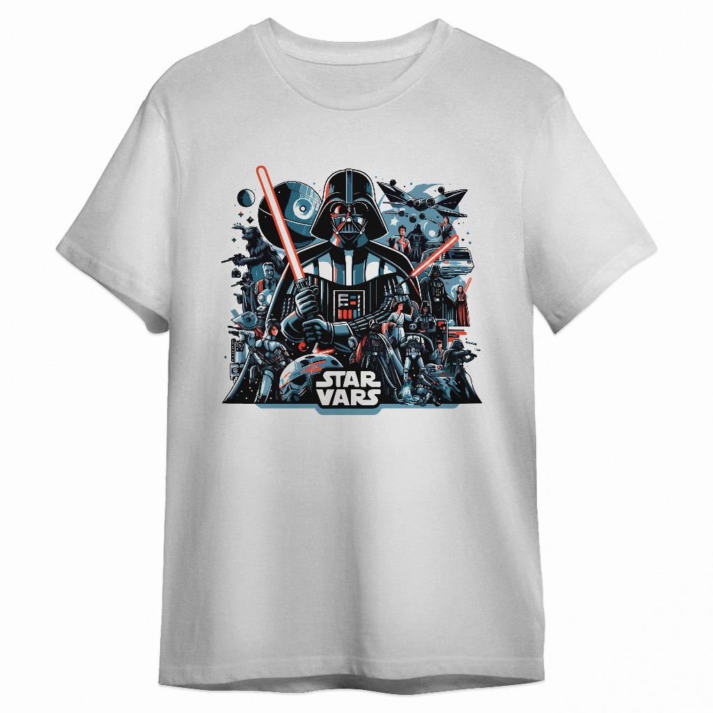 Camiseta Masculina Estampada Algodão Adulto e Infantil Personagem Darth Vader