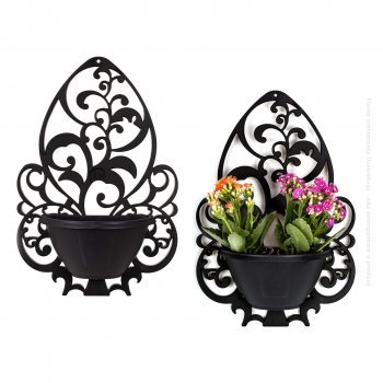 Kit 6 Vasos Arandela 450ml Preto em Plástico Meia Lua Suporte Parede para Plantas Flores Decoração em Oferta na Shopee