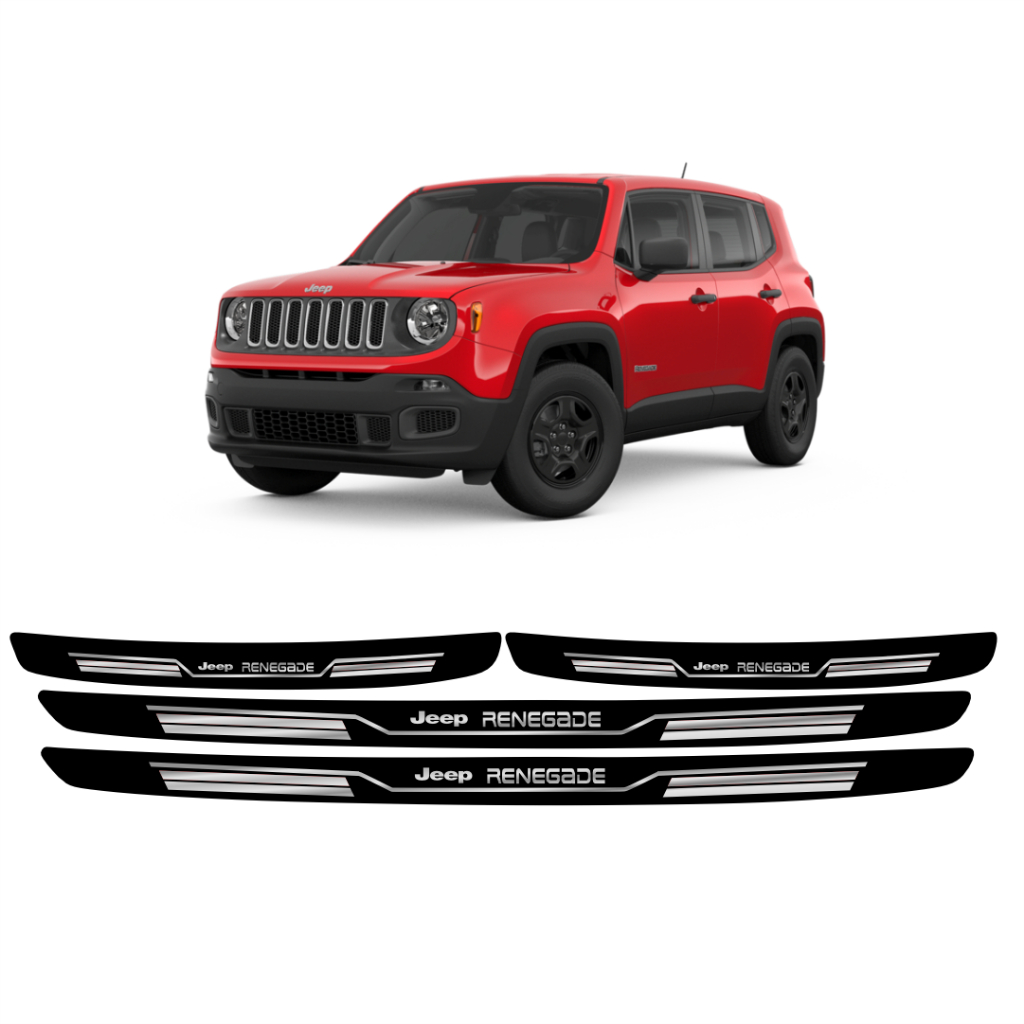 Soleira Porta Protetor JEEP RENEGADE 4 Peças Resinada Adesivo SLIM