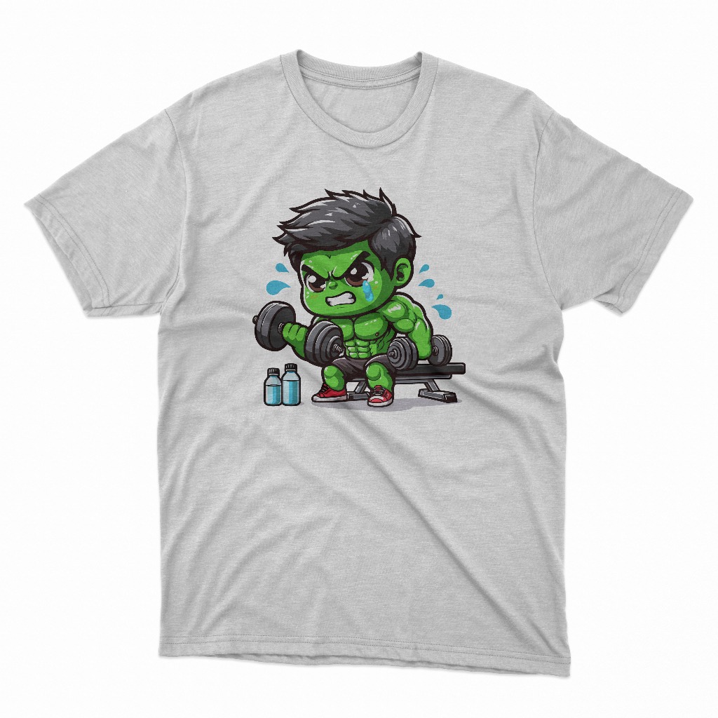 Camiseta Masculina Estampada Algodão Adulto e Infantil Personagem Hulk Bombado