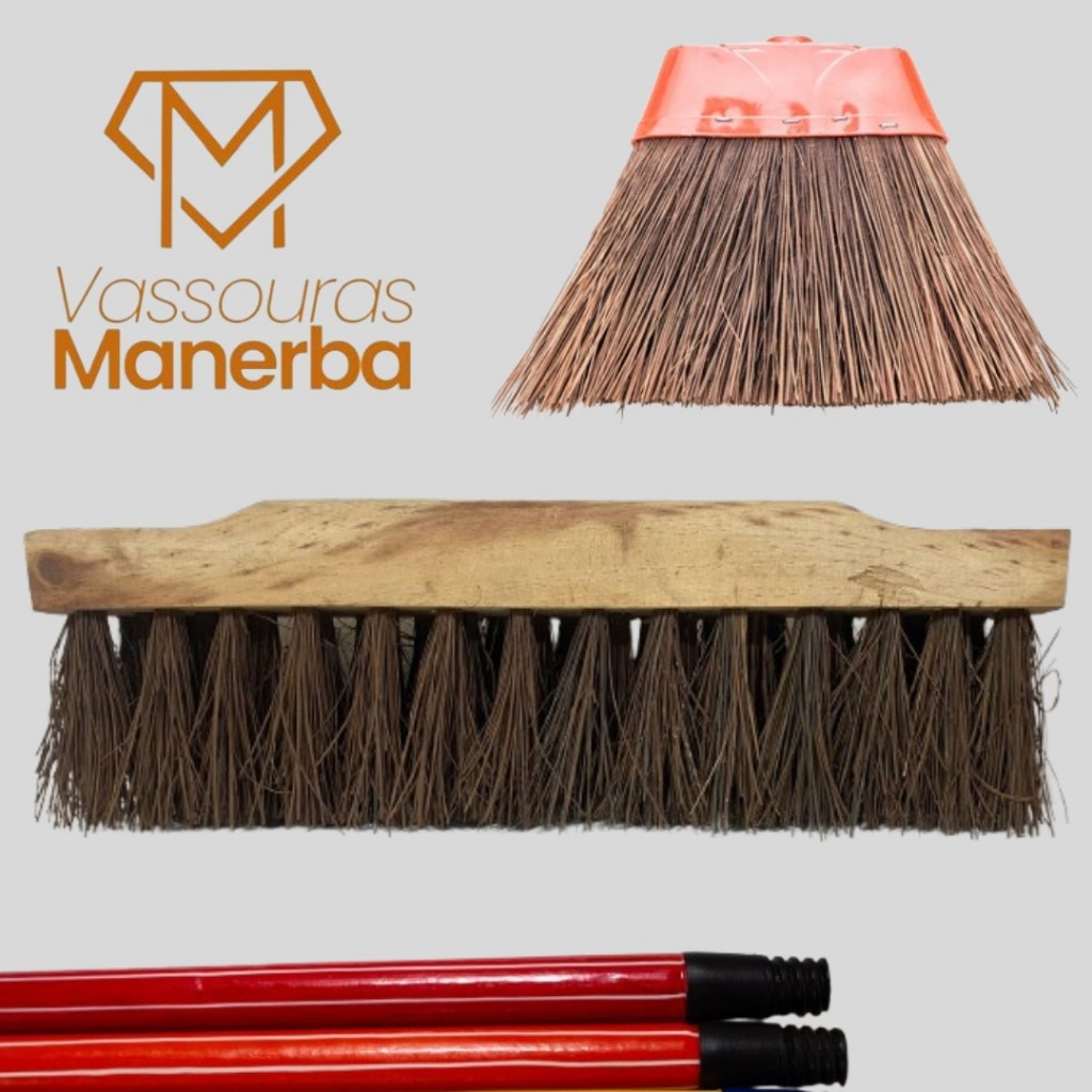 KIT VASSOURAO PIAÇAVA 40CM E VASSOURA PIAÇAVA COM CABO