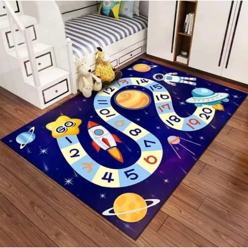 Tapete Infantil Educativo Antiderrapante Belga Aveludado Toque Macio 1,00 X 1,40 m