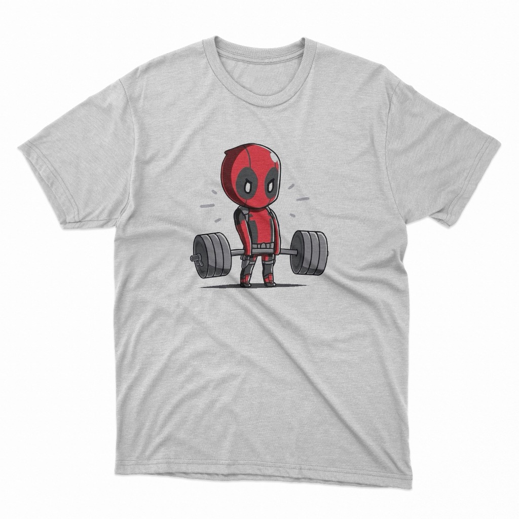 Camiseta Masculina Estampada Algodão Adulto e Infantil Personagem Dead Pool Academia