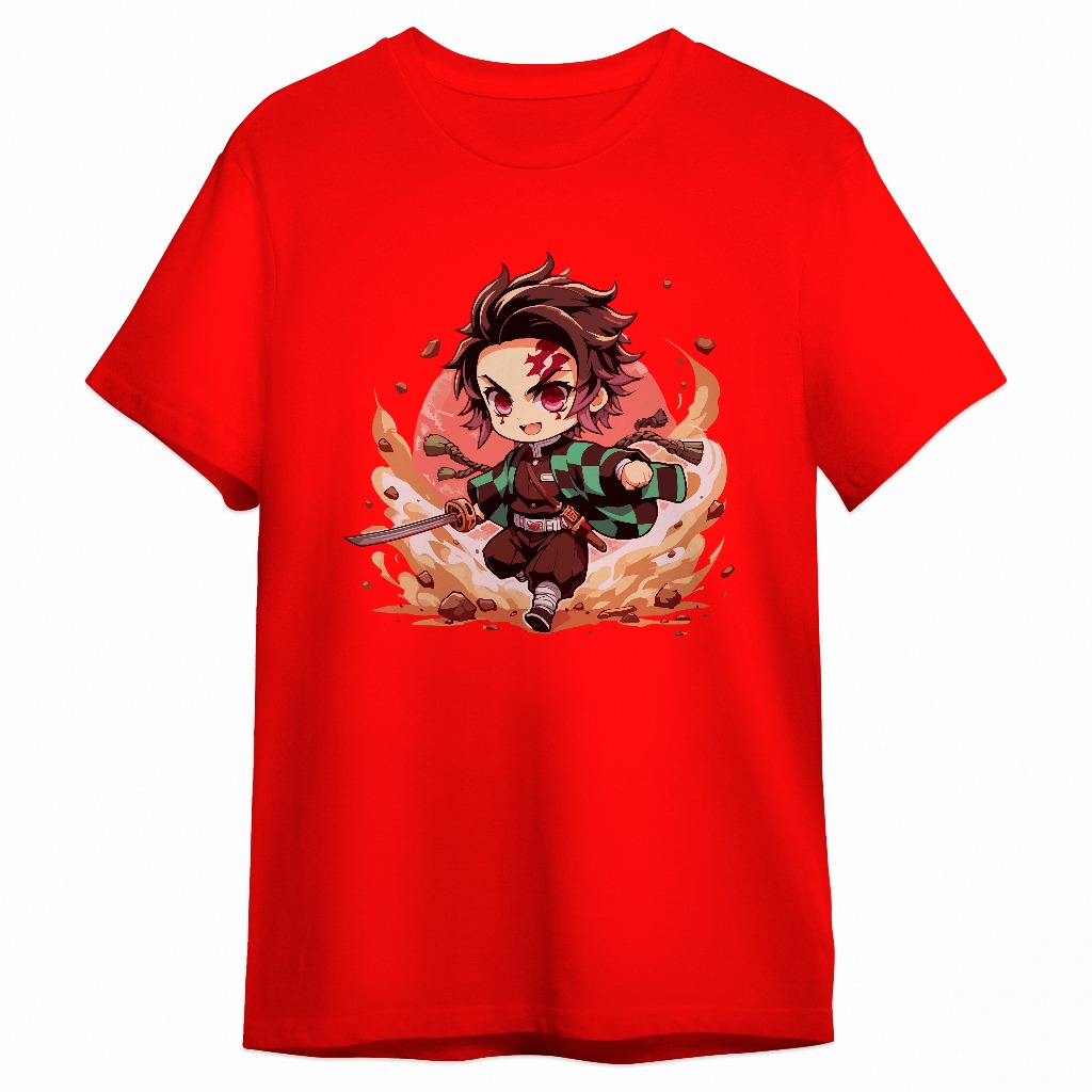 Camiseta Masculina Estampada Algodão Adulto e Infantil Personagem Demon Slyer